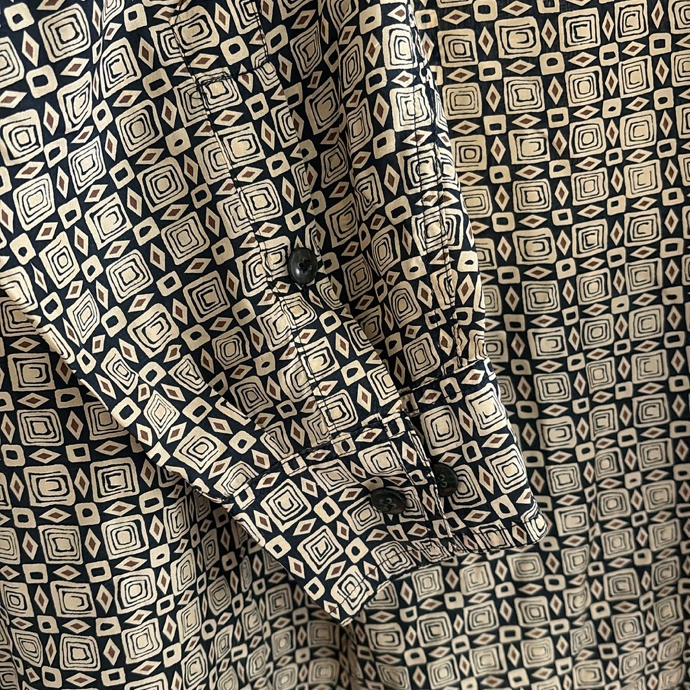 Vintage Silk Abstract Button Down Blouse Shirt VTG XL Summa Silky Oversized - Picture 8 of 11